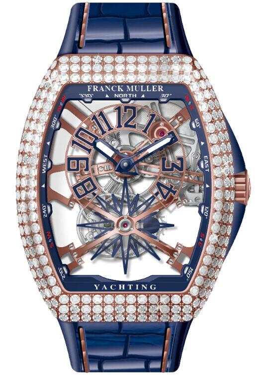 Best FRANCK MULLER Vanguard Yachting V 45 T GR CS SQT YACHT NBR D (BL) (5N) BL.BLC RGE Replica Watch